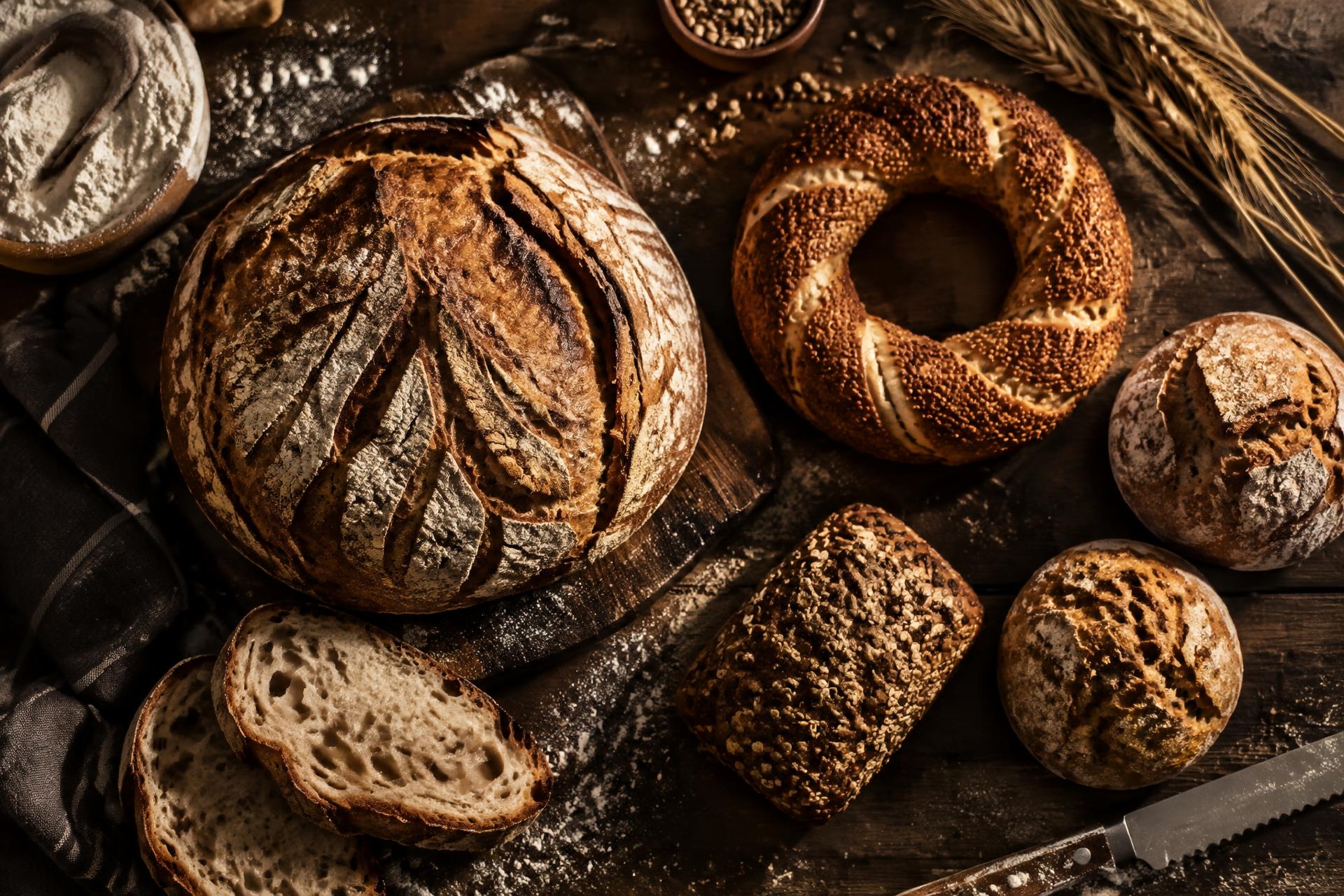 Ekşi mayalı somun, simit ve günlük fırın ürünleri